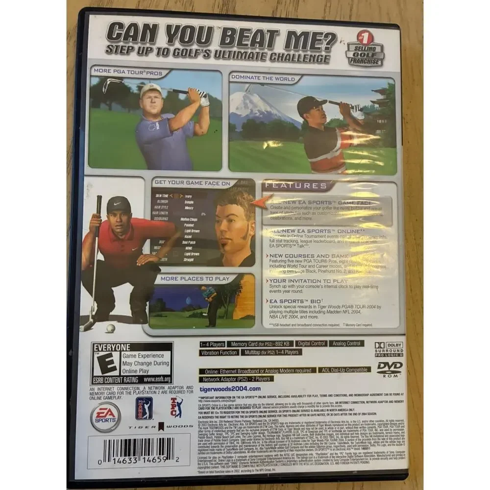Tiger Woods PGA Tour 2004 PlayStation 2, PS2 y2K vintage Golf Golfing